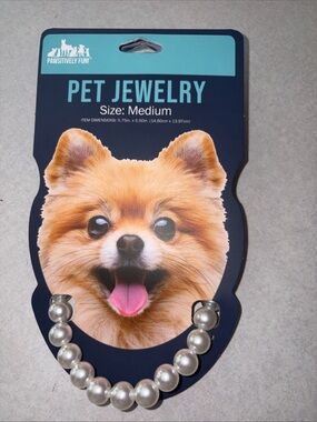 Pearl Pet Necklace - Medium - White